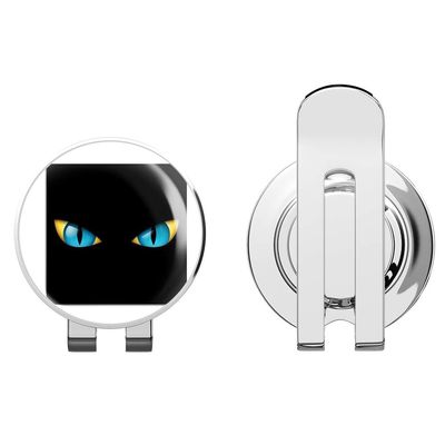 888 Graphics Cat Eyes Blue Golf Hat Clip with Magnetic Ball Marker