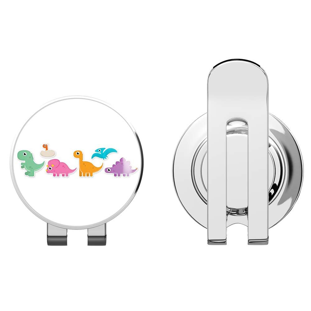 888 Graphics Cute Dinosaurs Colorful Golf Hat Clip with Magnetic Ball Marker