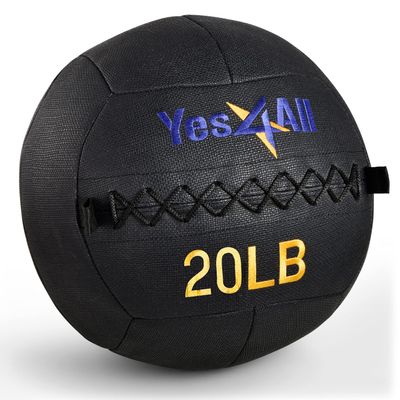 Yes4All Wall Ball, Soft Leather Weighted Iron Sand Ball for Dynamic Multifunctional Exercise, 20 LB + Target Sticker