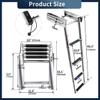 Marinebaby 3/4 Steps Under Platform Slide Mount Boat Boarding Ladder, Stainless Steel Telescoping Marine Ladder (4 Steps) view 2