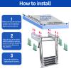 Marinebaby 3/4 Steps Under Platform Slide Mount Boat Boarding Ladder, Stainless Steel Telescoping Marine Ladder (4 Steps) view 3