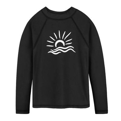 TFJH E Boys & Girls Swim Shirt Long Sleeve Rashguard Suit Kids Sunsuits Swimsuit Black 8A