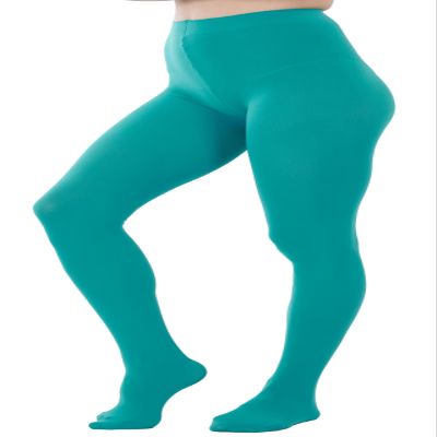 HeyUU Women's 80D Ultra Soft Opaque Tights, High Waist Solid Color Footed Pantyhose with 29 Colors (1Pair-Green, XS-S)