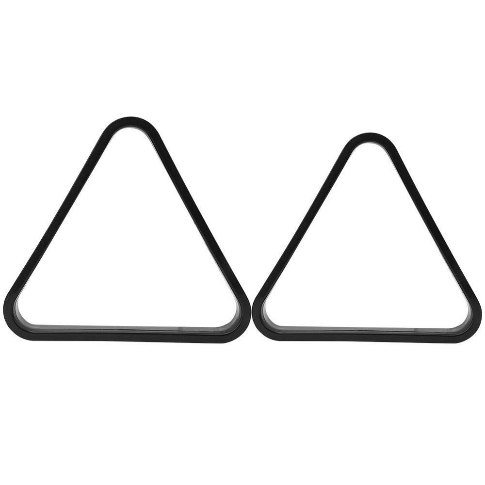 2PC Plastic Billiards Triangular Frame for Snooker/Pool Reinforced Rounded Edges Snooker Balls Rack Pool Table Accessories Black(American)
