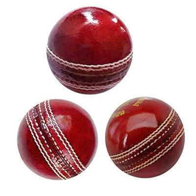 AnNafi Cricket Rubber Soft Balls for Practice A Grade Handstitched RED| Senior Official | Red Cricket Ball for Practice, Knocking & Training | Sports Leather Cricket Balls for Match (3)