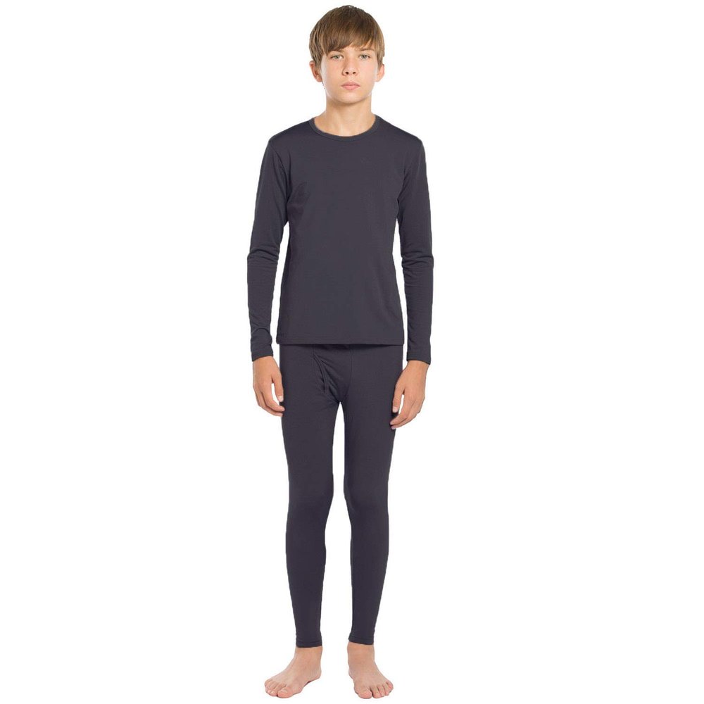ViCherub Thermal Underwear Set for Boys Long Johns Fleece Lined Kids Base Layer Thermals Sets Boy Charcoal XS