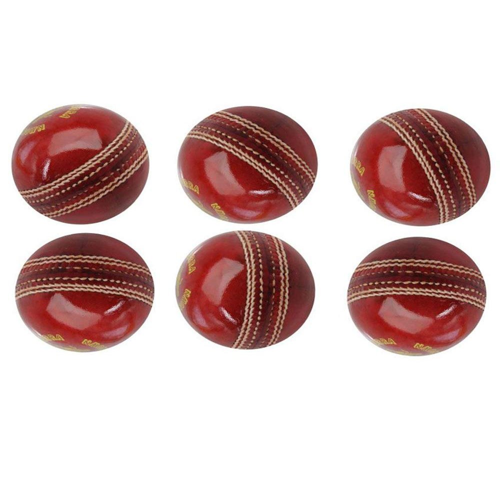 AnNafi Cricket Rubber Soft Balls for Practice A Grade Handstitched RED| Senior Official (6)