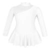 CHICTRY Girls' Sparkly Mock Neck Mesh Figure Ice Skating Dress Spandex Long Sleeves Dance Leotard Pure White 10 view 1