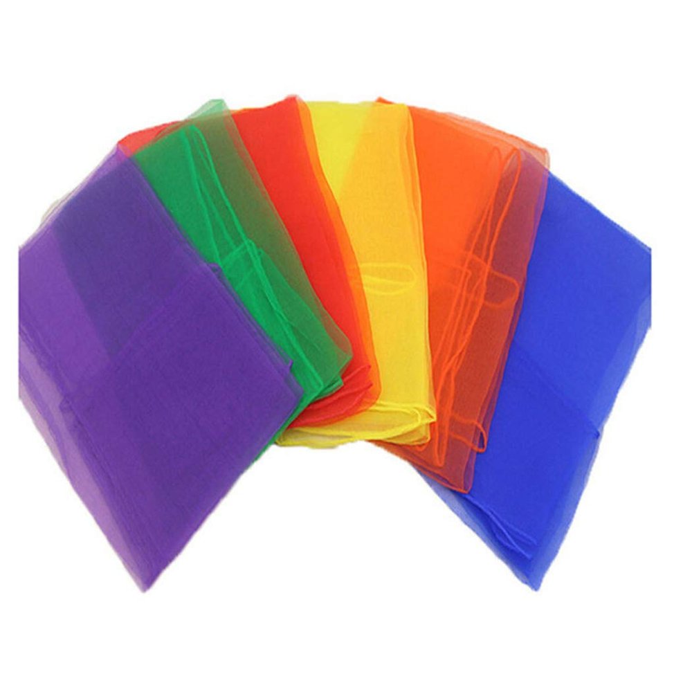 LIUCM Girls Dance Performance Small Squares Scarves Candy Color Solid Color Scarf Elegant Women's Scarves(6PCS)