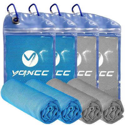 YQXCC Cooling Towels | 4 Pack 47"x12" | Ice Cool for Neck | Microfiber Soft Breathable Chilly | for Yoga, Sports, Golf, Gym, Camping, Running, Fitness, Workout & More Activities