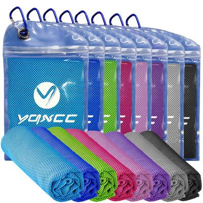 YQXCC Cooling Towels | 8 Pack 47"x12" | Ice Cool for Neck | Microfiber Soft Breathable Chilly | for Yoga, Sports, Golf, Gym, Camping, Running, Fitness, Workout & More Activities