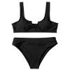 SUUKSESS Women Cutout Bikini Sets Push Up High Waisted Swimsuits 2 Piece (M(4-6), Black) view 4