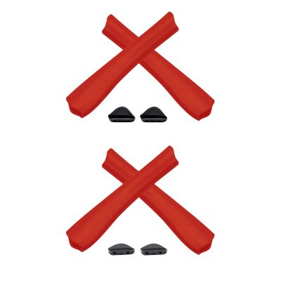 2 Pair Red Replacement Earsocks & Nosepieces Kits for Oakley Pit Bull OO9127 | Pit Bull Asian Fit(AF) OO9161