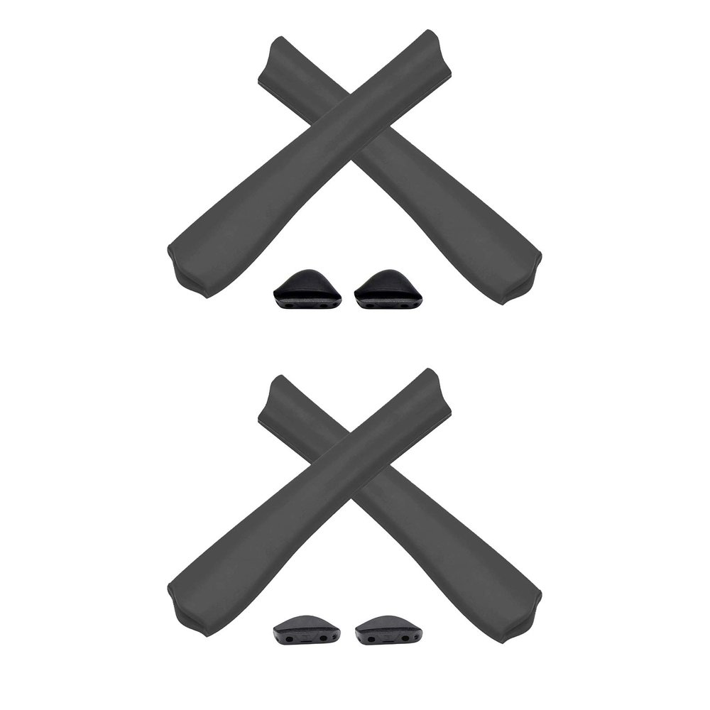 2 Pair Gray Replacement Earsocks & Nosepieces Kits for Oakley Pit Bull OO9127 | Pit Bull Asian Fit(AF) OO9161