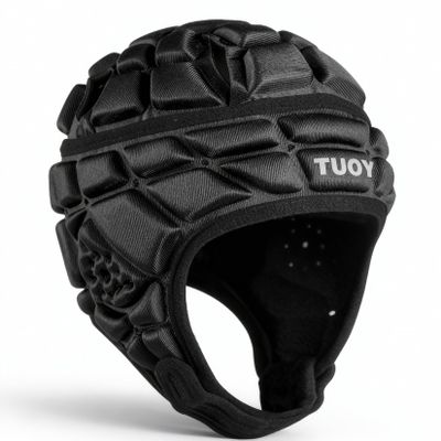TUOY Football Helmet for Youth & Adult, Breathable Soft-Shell Padded Headgear, Adjustable Head Protector for 7v7 Rugby, Flag Football and Contact Sports
