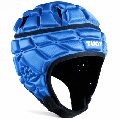 TUOY Football Helmet for Youth & Adult, Breathable Soft-Shell Padded Headgear, Adjustable Head Protector for 7v7 Rugby, Flag Football and Contact Sports