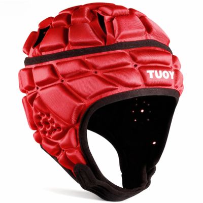 TUOY Football Helmet for Youth & Adult, Breathable Soft-Shell Padded Headgear, Adjustable Head Protector for 7v7 Rugby, Flag Football and Contact Sports