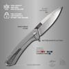 Firebird GANZO Adimanti Skimen Pocket Folding Knife Carbon Fiber Handle with Clip and Glass Breaker D2 Steel Blade Hunting Fishing Camping Outdoor EDC Knife (CF Black) view 3
