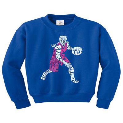 Threadrock Big Girls' Basketball Player Typography Youth Sweatshirt - Medium, Royal Blue