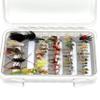 Superbe Flies 48 Assorted Trout Fly Fishing Flies Kit | Waterproof Fly Fishing Box | Nymphs, Wet, Streamer, Hopper & Dry Flies view 1