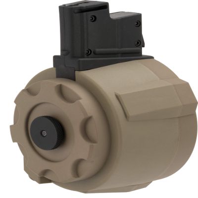 Evike Airsoft - Angel Custom 1500 Round Firestorm AEG Airsoft Drum Flashmag (Model: AUG/Dark Earth)
