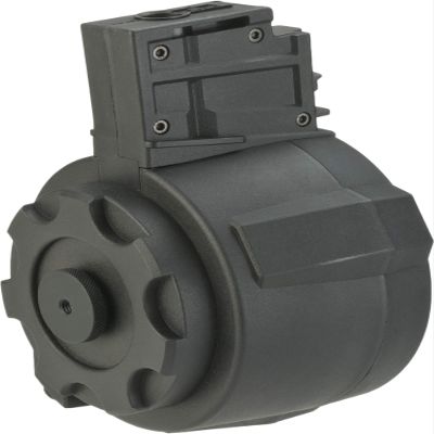 Evike Airsoft - Angel Custom 1500 Round Firestorm AEG Airsoft Drum Flashmag (Model: G36 / Black)