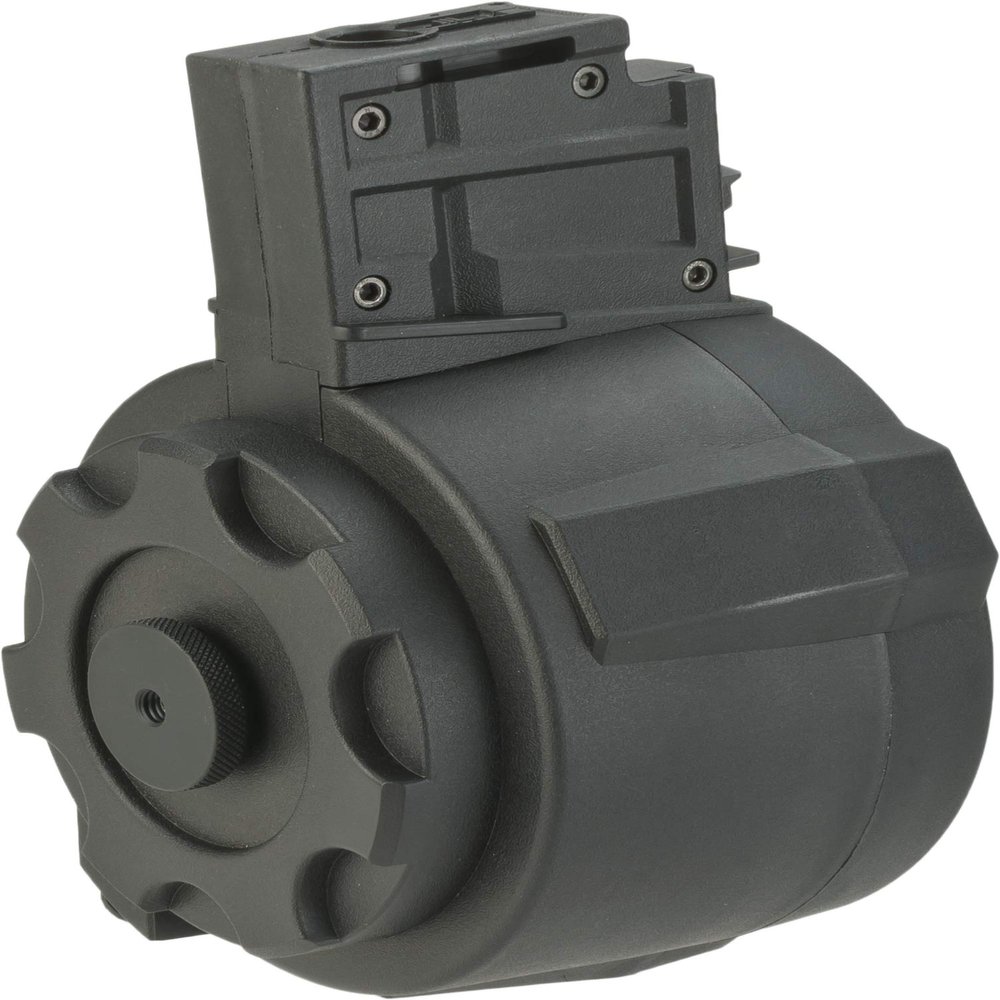 Evike Airsoft - Angel Custom 1500 Round Firestorm AEG Airsoft Drum Flashmag (Model: G36 / Black)