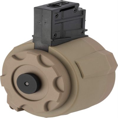 Evike Airsoft - Angel Custom 1500 Round Firestorm AEG Airsoft Drum Flashmag (Model: G36 / Dark Earth)