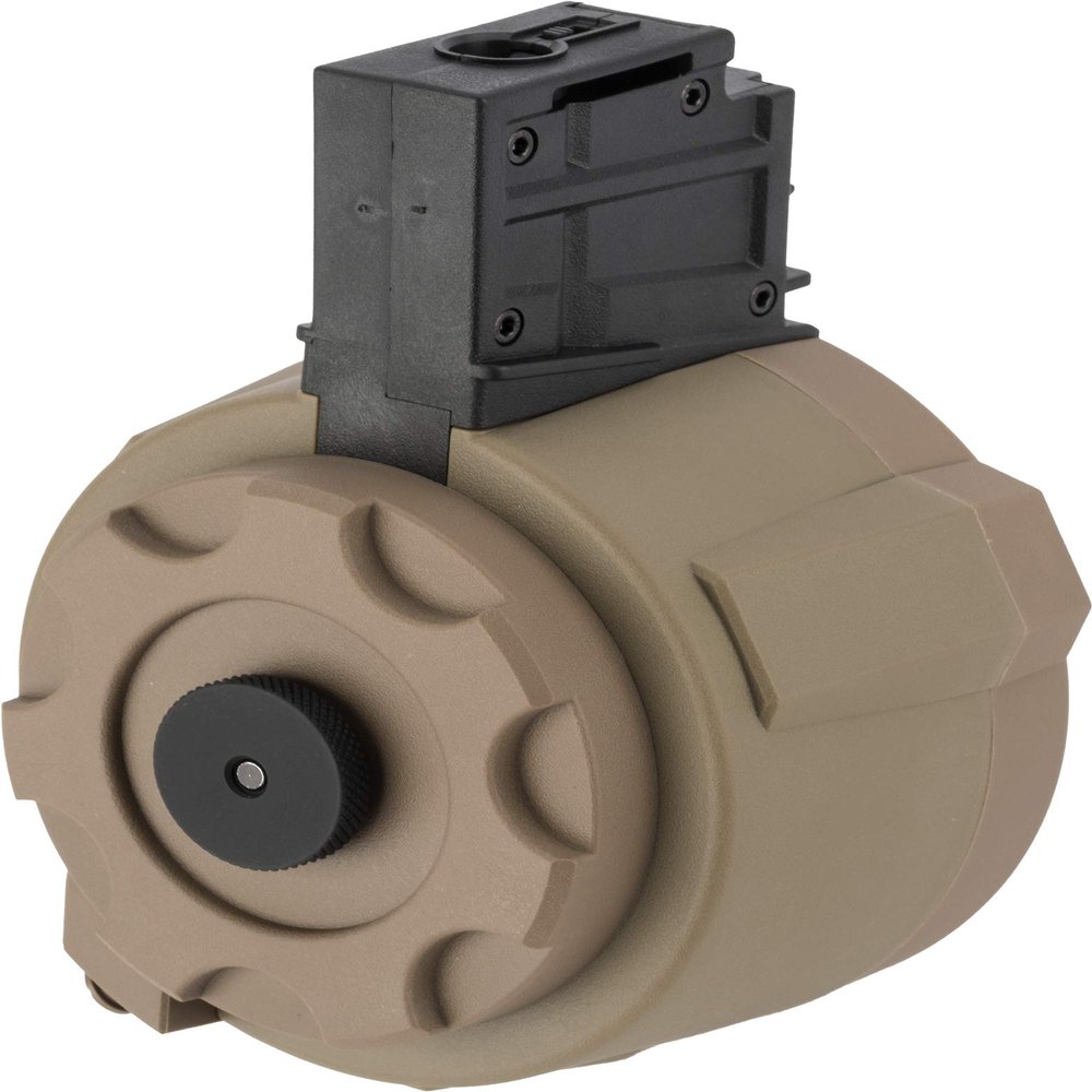 Evike Airsoft - Angel Custom 1500 Round Firestorm AEG Airsoft Drum Flashmag (Model: G36 / Dark Earth)