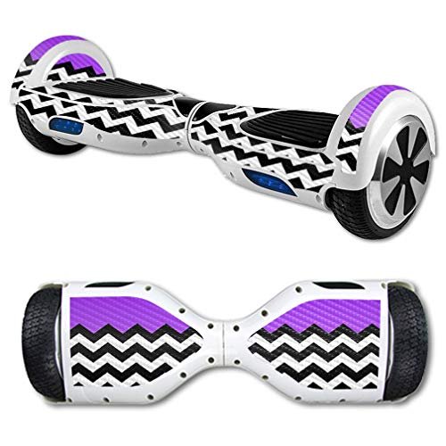 MightySkins Carbon Fiber Skin for Self Balancing Mini Scooter Hover Board - Purple Chevron | Protective, Durable Textured Carbon Fiber Finish | Easy to Apply | Made in The USA