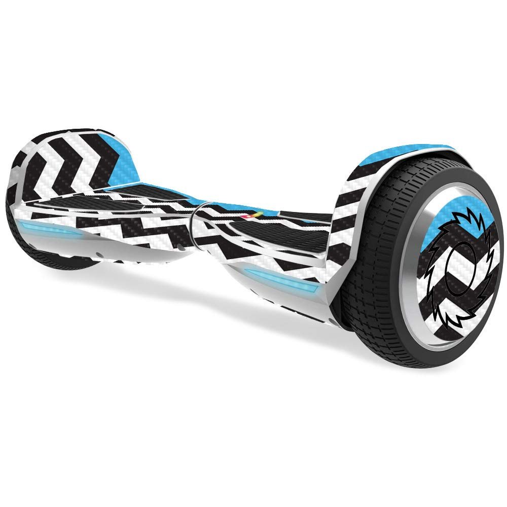 MightySkins Carbon Fiber Skin for Razor Hovertrax 1.5 Hover Board - Baby Blue Chevron | Protective, Durable Textured Carbon Fiber Finish | Easy to Apply, Remove, and Change Styles | Made in The USA