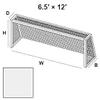 PEVO 6.5' x 12' Soccer Goal Net - 4mm - Heavy Duty Braided Knotless HTPP - 6.5' x 12' x 3' x 6' view 2