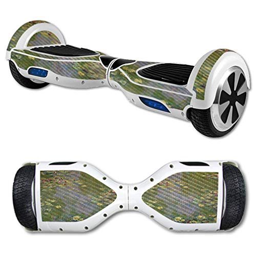 MightySkins Carbon Fiber Skin for Self Balancing Mini Scooter Hover Board - Water Lilies | Protective, Durable Textured Carbon Fiber Finish | Easy to Apply, Remove, and Change Styles | Made in The USA
