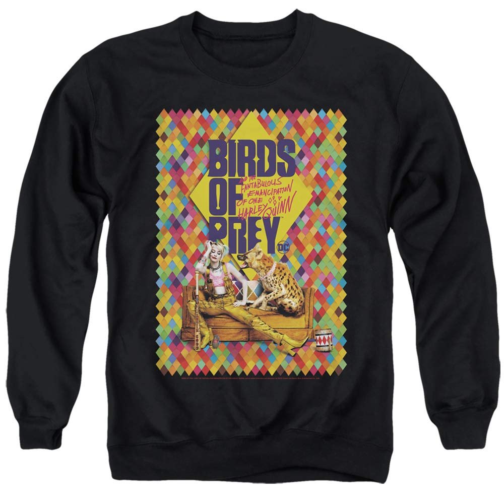 Birds of Prey Couch Unisex Adult Crewneck Sweatshirt for Men and Women, 2X-Large Black
