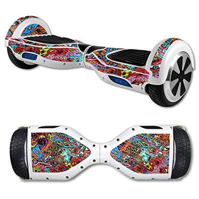 MightySkins Carbon Fiber Skin for Self Balancing Mini Scooter Hover Board - Acid Trippy | Protective, Durable Textured Carbon Fiber Finish | Easy to Apply, Remove, and Change Styles | Made in The USA