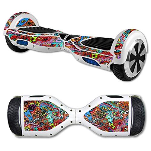 MightySkins Carbon Fiber Skin for Self Balancing Mini Scooter Hover Board - Acid Trippy | Protective, Durable Textured Carbon Fiber Finish | Easy to Apply, Remove, and Change Styles | Made in The USA