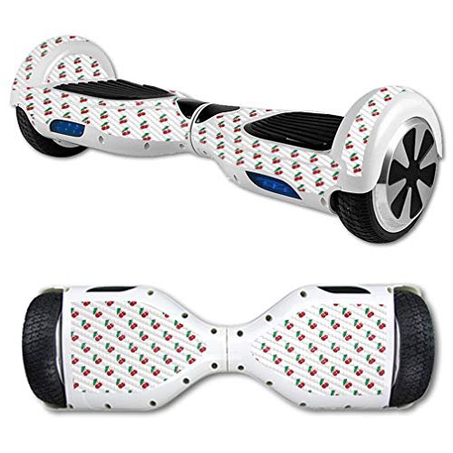 MightySkins Carbon Fiber Skin for Self Balancing Mini Scooter Hover Board - Cherry Bomb | Protective, Durable Textured Carbon Fiber Finish | Easy to Apply, Remove, and Change Styles | Made in The USA