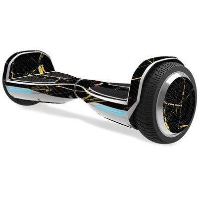 MightySkins Carbon Fiber Skin for Razor Hovertrax 1.5 Hover Board - Black Gold Marble | Protective, Durable Textured Carbon Fiber Finish | Easy to Apply, Remove, and Change Styles | Made in The USA