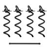 7Penn Spiral Ground Anchors - 8 Inch Black Tent Stakes Heavy Duty Ground Screw Anchor Twist Stakes, 4 Pack view 1