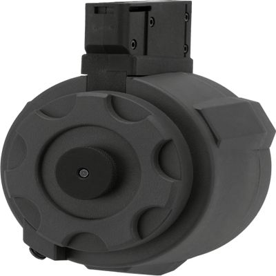 Evike Airsoft - Angel Custom 1500 Round Firestorm AEG Airsoft Drum Flashmag (Model: Airsoft M14 / Black)