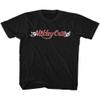 American Classics Motley Crue Heavy Metal Band Red & White Logo Youth Short Sleeve T-Shirt Graphic Tee Black view 1