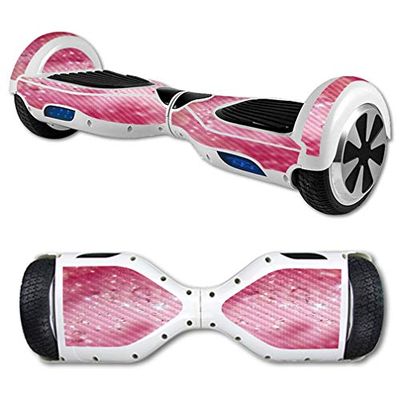 MightySkins Carbon Fiber Skin for Self Balancing Mini Scooter Hover Board - Pink Diamond | Protective, Durable Textured Carbon Fiber Finish | Easy to Apply, Remove, and Change Styles | Made in The USA