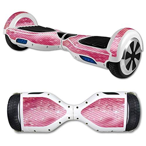 MightySkins Carbon Fiber Skin for Self Balancing Mini Scooter Hover Board - Pink Diamond | Protective, Durable Textured Carbon Fiber Finish | Easy to Apply, Remove, and Change Styles | Made in The USA