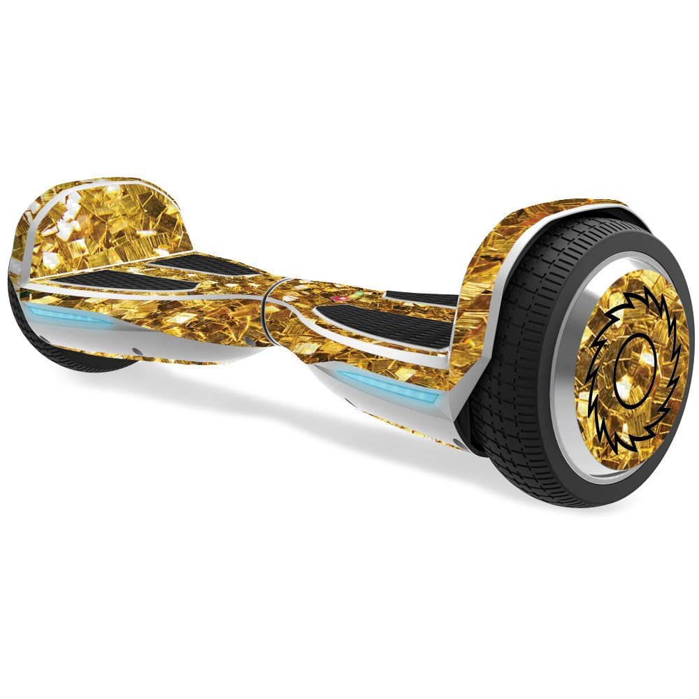 MightySkins Carbon Fiber Skin for Razor Hovertrax 1.5 Hover Board - Gold Chips | Protective, Durable Textured Carbon Fiber Finish | Easy to Apply, Remove, and Change Styles | Made in The USA