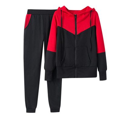 SERYU Women Casual Tracksuit 2 Piece Zip Top and Waistband Pant Women Windbreaker Tracksuit Set Red