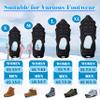 Ice Snow Traction Cleats Crampons Anti-Slip Snow Shoes Cleats Walking on Snow and Ice Winter Walking Boots Cleats for Men Women Hiking, Jogging (24 Steel Crampons,Szie M) view 3