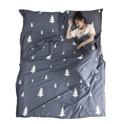 Azarxis Sleeping Bag Liner, Travel Sheet Lightweight Compact Cotton Sleep Bag Sack for Camping, Traveling, Hotels, Hostels & Backpacking (Blue, S - 2.62 x 6.89 ft)