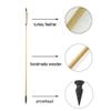 SHARROW Archery Wooden Arrows 31" Handmade Wooden Shaft Target Arrows with 5" Turkey Feathers and Replaceable Broadheads for Recurve Bow Longbow (Types 2, 6pcs) view 2
