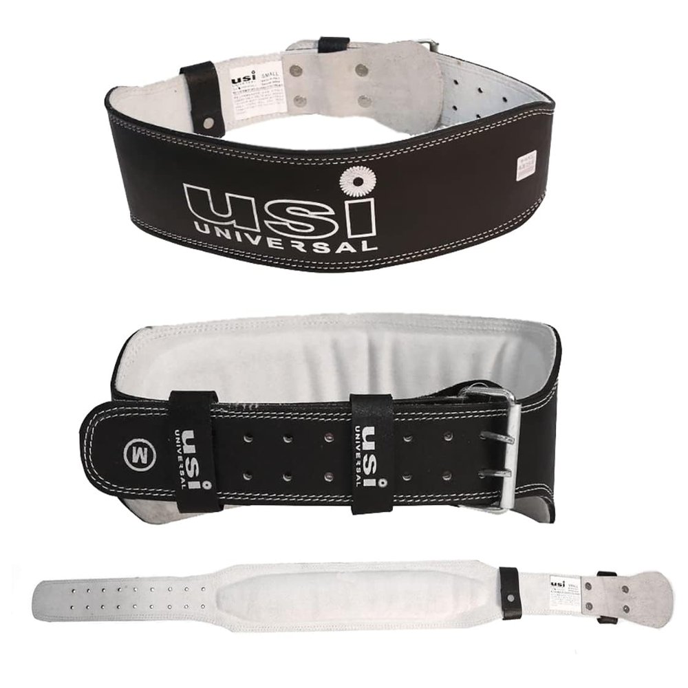 USI Weight Lifting Belt for Men Gym Pure Leather Belt Fitness Workout (XL)