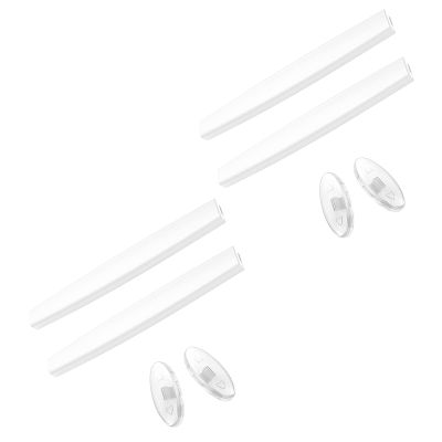 SAUCER Replacement Nose Pieces Pads & Earsocks Temple Sleeve Rubber Kit for Oakley Probation OO4041 Sunglass - White + White